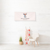 Schattigee Baby Herten met Antlers en Bloemen Bedr Spandoek (Insitu)