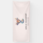 Schattigee Baby Herten met Antlers en Bloemen Bedr Spandoek (Verticaal)