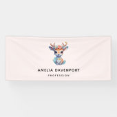 Schattigee Baby Herten met Antlers en Bloemen Bedr Spandoek (Horizontaal)