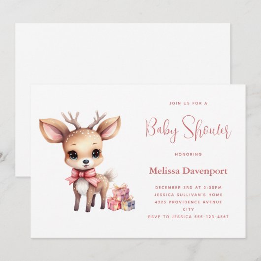 Schattigee Baby Herten met Cadeaus Baby shower Kaart (Voorkant / Achterkant)