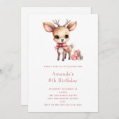 Schattigee Baby herten met Cadeaus Verjaardag Kaart (Voorkant / Achterkant)