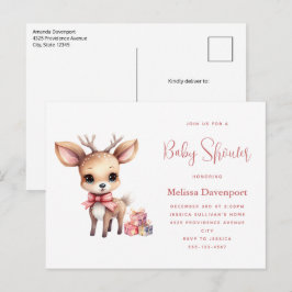 Schattigee Baby herten met geschenken Baby shower Uitnodiging Briefkaart