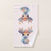 Schattigee Baby Herten met geweien en bloemen Bad Handdoek (Handdoek)