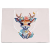 Schattigee Baby Herten met geweien en bloemen Groot Cadeauzakje (Voorkant)