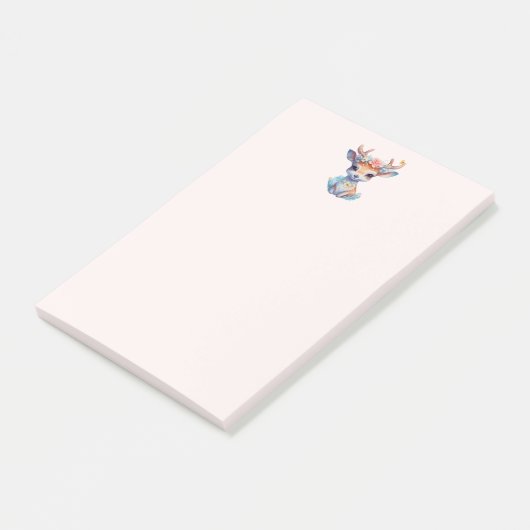 Schattigee Baby Herten met geweien en bloemen Post-it® Notes (Schuin)