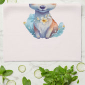 Schattigee Baby Herten met geweien en bloemen Theedoek (Gevouwen)