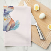 Schattigee Baby Herten met geweien en bloemen Theedoek (Quarter Fold)