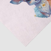 Schattigee Baby Herten met geweien en bloemen Tissuepapier (Detail)