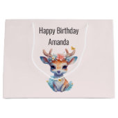 Schattigee Baby Herten met geweien en bloemen Verj Groot Cadeauzakje (Voorkant)