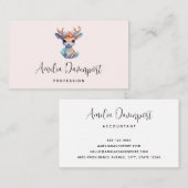 Schattigee Baby Herten met geweien en bloemen Visitekaartje (Voorkant / Achterkant)