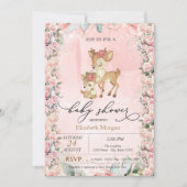 Schattigee Baby Herten Rozen Border Baby shower Kaart (Voorkant)
