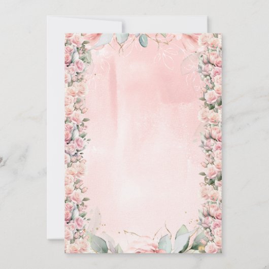 Schattigee Baby Herten Rozen Border Baby shower Kaart (Achterkant)