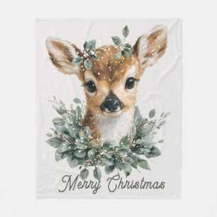 Schattigee Baby Herten Vrolijk Kerstfeest - Waterv Fleece Deken