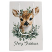 Schattigee Baby Herten Vrolijk Kerstfeest - Waterv Medium Cadeauzakje (Achterkant)