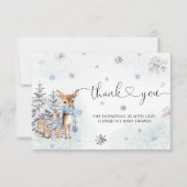 Schattigee Baby herten winter Baby shower Dank u Kaart (Voorkant)