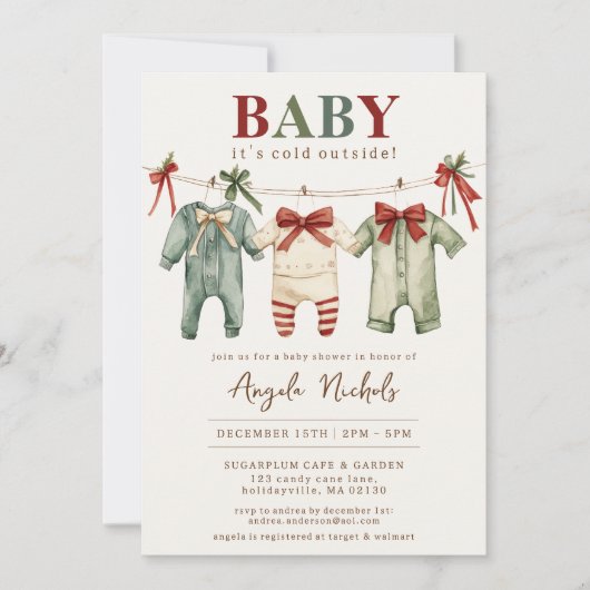 Schattigee Baby Het is koud buiten Winter Baby sho Kaart (Voorkant)