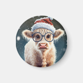 Schattigee baby Highland Koe in de sneeuw Magneet