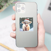Schattigee baby Highland Koe in de sneeuw Sticker (Telefoon)