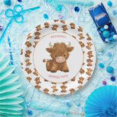Schattigee Baby Highland Koe Papier Borden Papieren Bordje (Feest)
