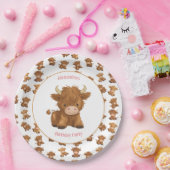 Schattigee Baby Highland Koe Papier Borden Papieren Bordje (Feest)