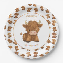 Schattigee Baby Highland Koe Papier Borden