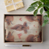 Schattigee Baby Highland Koe Valentijn Hearts Patt Tissuepapier (Geschenk)