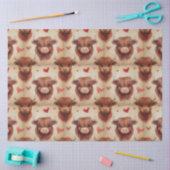 Schattigee Baby Highland Koe Valentijn Hearts Patt Tissuepapier (Craft)