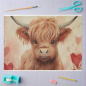 Schattigee Baby Highland Koe Valentijn Hearts Tissuepapier (Craft)