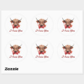 Schattigee Baby Highland Koe Valentijns gepersonal Ronde Sticker (Vel)