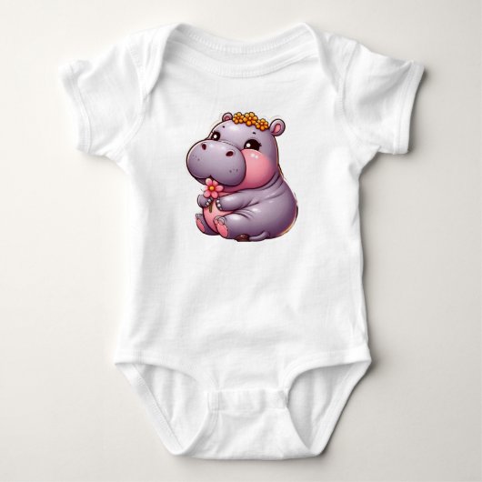 Schattigee Baby Hippo Baby Draag Romper (Voorkant)