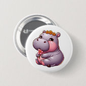 Schattigee Baby Hippo Button (Voorkant /achterkant)