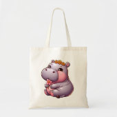 Schattigee Baby Hippo Canvas tas (Voorkant)