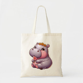 Schattigee Baby Hippo Canvas tas