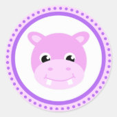 Schattigee Baby Hippo Cartoon Stickers (Voorkant)