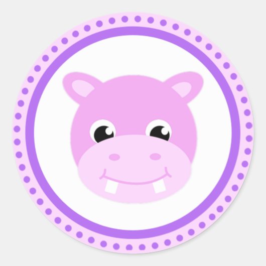 Schattigee Baby Hippo Cartoon Stickers (Voorkant)