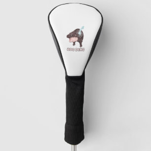 Schattigee Baby Hippo Moo Deng Bouncy Pig in Thai Golfheadcover