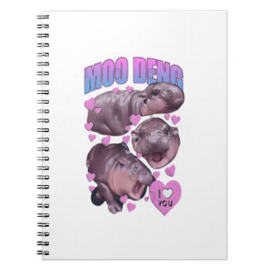 Schattigee Baby Hippo Moo Deng Bouncy Pig in Thai  Notitieboek