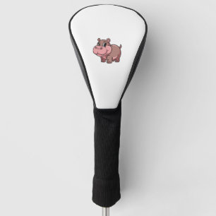 Schattigee Baby Hippo Moo Deng T-shirt met lange m Golfheadcover