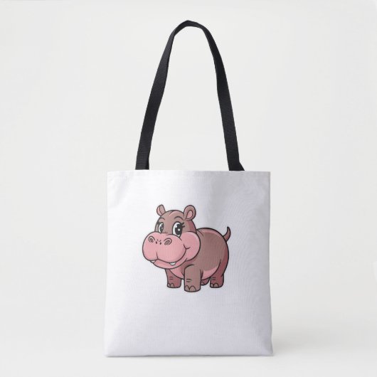 Schattigee Baby Hippo Moo Deng T-shirt met lange m Tote Bag (Voorkant)