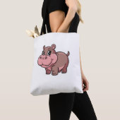 Schattigee Baby Hippo Moo Deng T-shirt met lange m Tote Bag (Dichtbij)