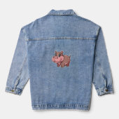 Schattigee Baby Hippo Moo Deng Tanktop_1 Denim Jacket (Achterkant)