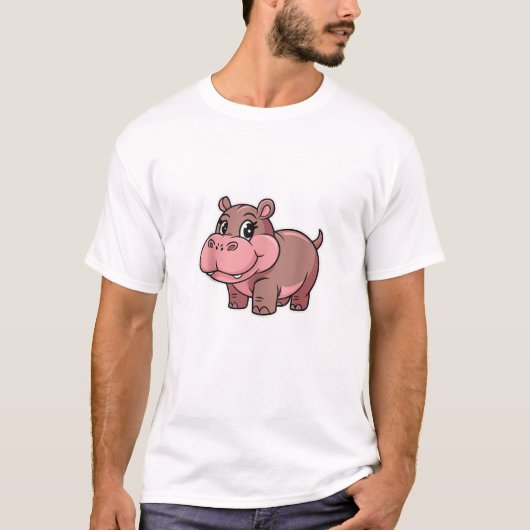 Schattigee Baby Hippo Moo Deng Tanktop_1 T-shirt (Voorkant)