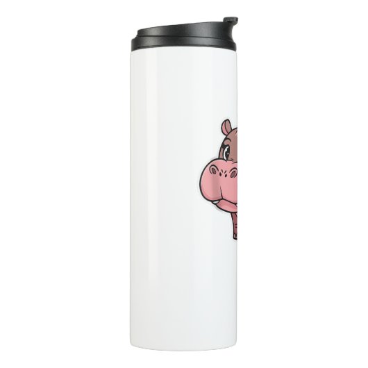 Schattigee Baby Hippo Moo Deng Tanktop_1 Thermosbeker (Gedraaid links)