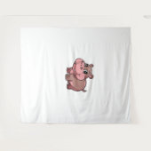 Schattigee Baby Hippo Moo Deng Tanktop_1 Wandkleed (Voorkant (horizontaal))