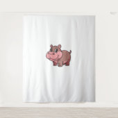 Schattigee Baby Hippo Moo Deng Tanktop_1 Wandkleed (Voorkant)