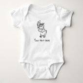 Schattigee Baby Hippo naam toevoegen Unisex Romper (Voorkant)