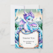 Schattigee Baby Ice Dragon Verjaardag Bedankkaart (Voorkant)