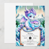 Schattigee Baby Ice Dragon Verjaardag Kaart (Voorkant / Achterkant)