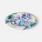 Schattigee Baby Ice Dragon Verjaardag Papieren Bordje (Gekanteld)