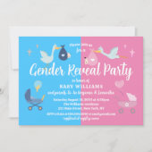 Schattigee Baby illustraties Gender Reveal Party Kaart (Voorkant)